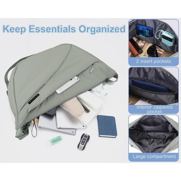 Nylon Crescent Crossbody Bag Unisex Lightweight Travel Shoulder Bag - Picture 3 of 7